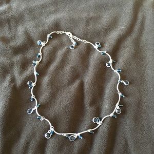 Silver and blue stone necklace